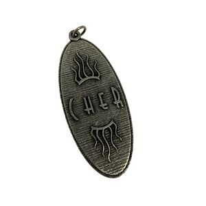 Vintage Cher Concert Tour Merchandise Oval Pendant Silver Tone USA Made Charm